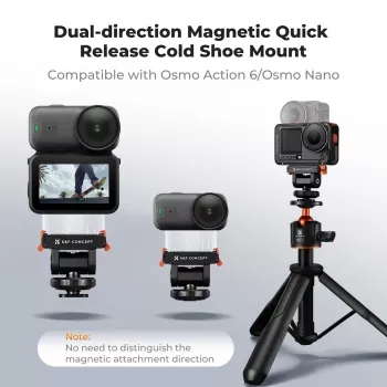 Suport magnetic cu eliberare rapidă pentru DJI Osmo Action 6 / Nano / filet 1/4 inch + ISO / Kf12.0035