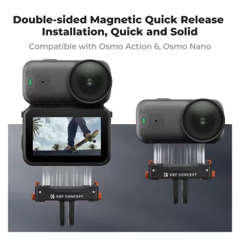 Set de 2 suporturi magnetice cu eliberare rapidă KF pentru DJI Osmo Action 6 / Nano, GoPro și 1/4 inch (KF12.0029)