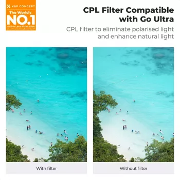 Filtru polarizator circular (CPL) K&F Concept Nano-X 8K Ultra HD cu husă pentru Insta360 GO Ultra KF12.0011