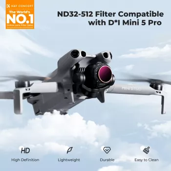 Filtru ND variabil K&F ND32-ND512 pentru dronă DJI Mini 5 Pro, sticlă AGC, KF02.0004