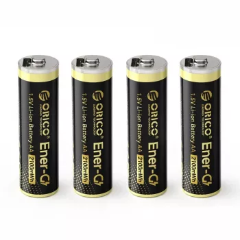 Baterie reîncărcabilă ORICO Ener-G EG5C AA LiPo 1,5V 2100mWh cu cablu de încărcare USB-C, pachet de 4