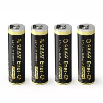 Baterie reîncărcabilă ORICO Ener-G EG5C AA LiPo 1,5V 2100mWh cu cablu de încărcare USB-C, pachet de 4