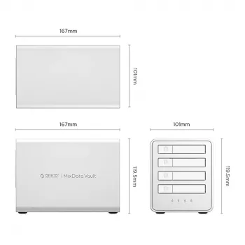 ORICO 8848U4 seria DAS carcasă 4 bay pentru SSD M.2 NVMe - alb
