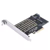 Placă adaptor ORICO PDM2 PCIe 3.0 x4 M.2 NVMe & SATA SSD - Negru