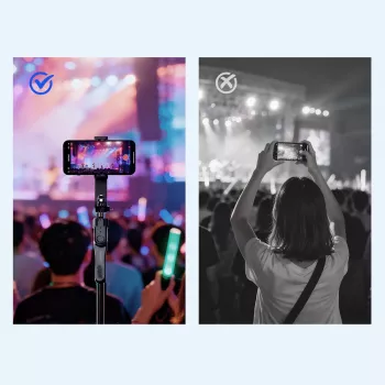 Treppiede selfie stick ORICO SPM215 cu telecomandă Bluetooth 5.2, rotație 360°, filet treppiede 1/4 inch, extensibil la 72 cm, negru