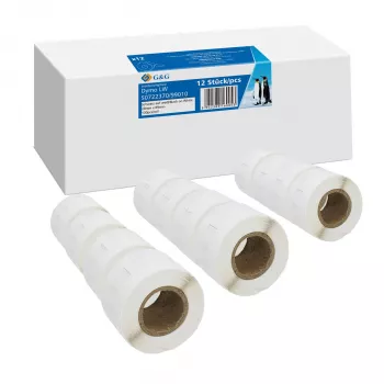 G&G Etichete 12 x 130 bucăți pentru DYMO 99010 / S0722370 - 28mm x 89mm etichete termice directe albe
