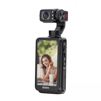 Cameră de acțiune Ordro Pocket M5 5K cu gimbal pe 3 axe, 12MP, Wi-Fi, neagră