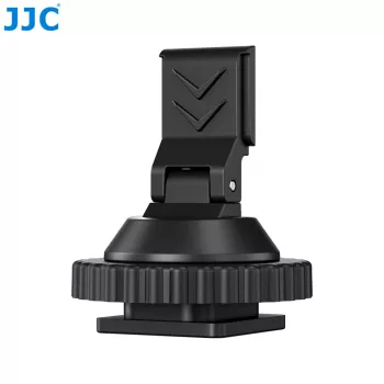 Adaptor JJC HC-DMN de la papuc cald la filet 1/4 inch-20 pentru suport microfon, negru