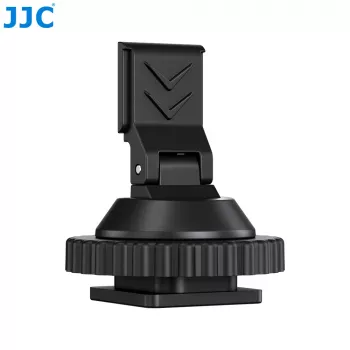 Adaptor JJC HC-DMN de la papuc cald la filet 1/4 inch-20 pentru suport microfon, negru