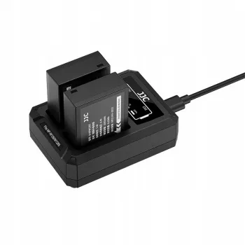 Încărcător dual USB-C JJC pentru 2x baterii Fujifilm NP-W126 / NP-W126S DCH-W126TC