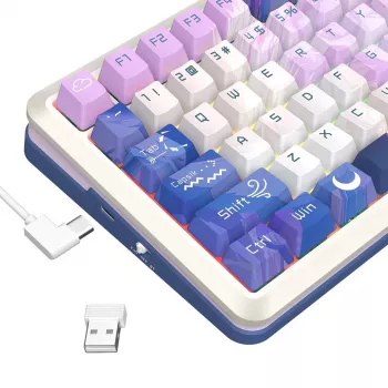Tastatură mecanică gaming Redragon Flekact Pro K708AK-RGB-PRO, dimensiune completă, iluminare RGB, switch-uri albastre