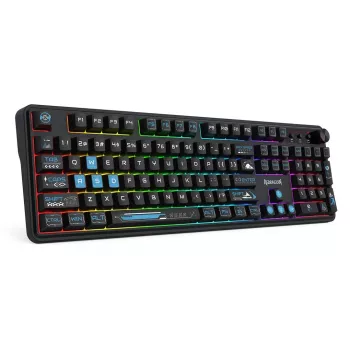 Tastatură gaming cu membrană wireless Redragon Volcano K526BB-WL, iluminată, neagră