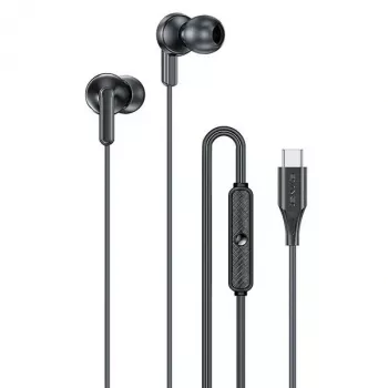 Cască stereo USB-C Awei PC-25T cu microfon, negru