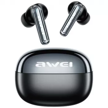 Căști true wireless AWEI T92 ANC Pro cu carcasă de încărcare, negre