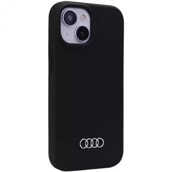 Husă din silicon Audi pentru iPhone 15 Plus / 14 Plus 6,7 inch neagră husă rigidă AU-LSRIP15M-Q3/D1-BK