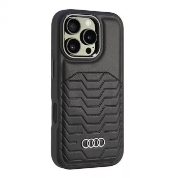 Audi Synthetic Leather MagSafe iPhone 16 Pro 6.3 Black Hardcase