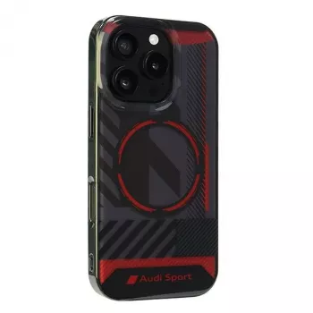 Husă rigidă Audi IML Sport MagSafe pentru Apple iPhone 16 Pro 6,3 inch, neagră