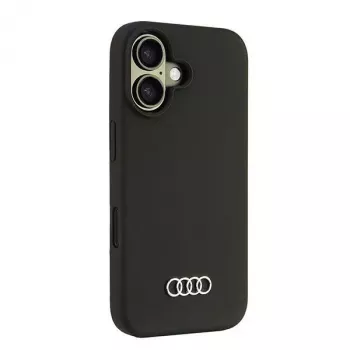 Audi Silicone Case for iPhone 16 6.1 inch - Black Hard Case AU-LSRIP16-Q3/D1-BK