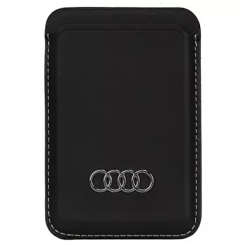 Portofel Audi din piele sintetică cu slot pentru carduri negru MagSafe AU-MSCH-Q3/D1-BK