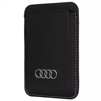 Portofel Audi din piele sintetică cu slot pentru carduri negru MagSafe AU-MSCH-Q3/D1-BK