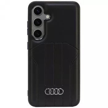 Husă rigidă MagSafe Audi din piele sintetică pentru Samsung Galaxy S24, neagră