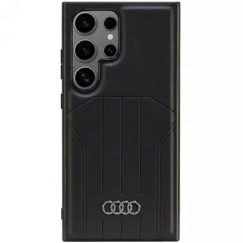 AUDI Synthetic Leather MagSafe Hard Case for Samsung Galaxy S24 Ultra, Black