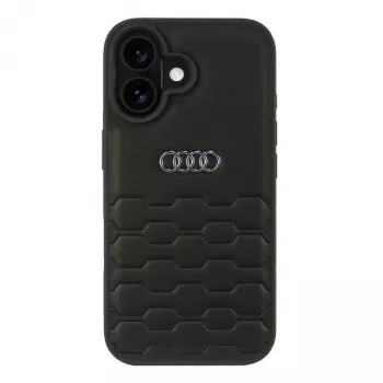 Husă rigidă Audi din piele sintetică pentru iPhone 16 6,1 inch - neagră