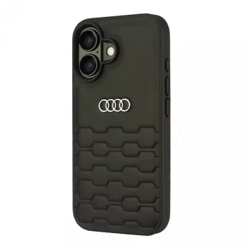 Husă rigidă Audi din piele sintetică pentru iPhone 16 6,1 inch - neagră