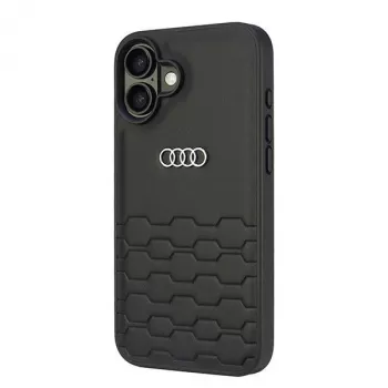 Audi Synthetic Leather Hard Case for iPhone 16 Plus 6.7 inch - Black