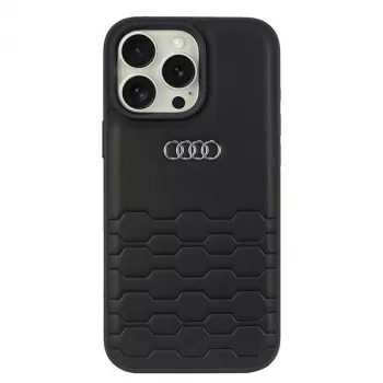 Husă rigidă Audi din piele sintetică pentru Apple iPhone 16 Pro Max 6,9 inch - neagră