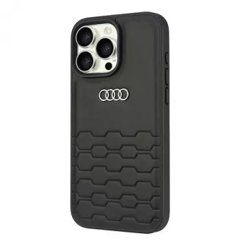 Husă rigidă Audi din piele sintetică pentru Apple iPhone 16 Pro Max 6,9 inch - neagră