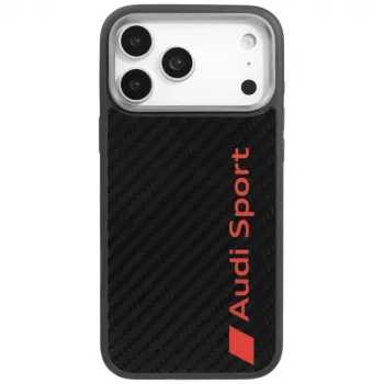 Husă MagSafe Audi R8 din fibră de carbon pentru Apple iPhone 17 Pro Max, neagră