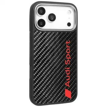 Husă MagSafe Audi R8 din fibră de carbon pentru Apple iPhone 17 Pro Max, neagră
