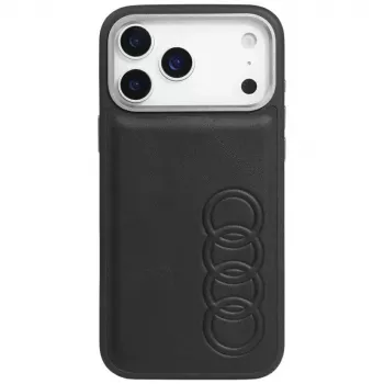 Husă MagSafe Audi TT din piele sintetică pentru iPhone 17 Pro, neagră