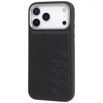 Husă MagSafe Audi TT din piele sintetică pentru iPhone 17 Pro, neagră