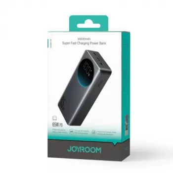 Power bank Joyroom JR-PBF05 Pro 30000mAh 65W cu afișaj digital 2x USB-C 1x USB-A - Negru