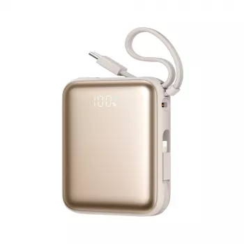 Power bank Joyroom JR-PBF27 22.5W 10000mAh cu două cabluri integrate - Auriu