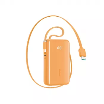 Power bank Joyroom JR-PR2 35W 10000mAh cu cabluri USB-C și Lightning integrate - Portocaliu