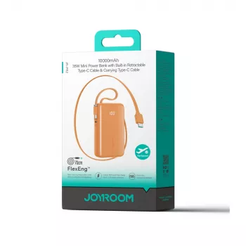 Power bank Joyroom JR-PR2L 35W 10000mAh cu cabluri USB-C integrate - Portocaliu