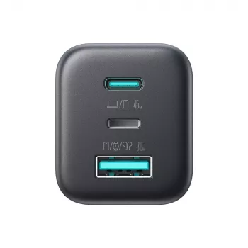 Încărcător de perete Joyroom JR-TO1 GaN 45W USB-C Lightning USB-A - Negru