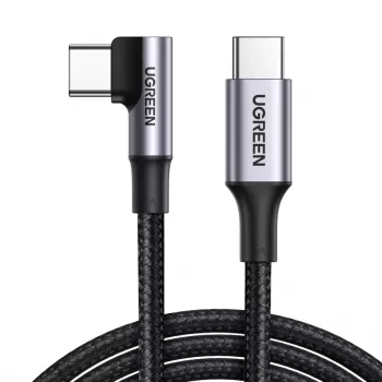 Cablu cotit UGREEN USB-C la USB-C US334 5A PD 100W 2m Negru