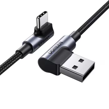 Cablu UGREEN USB-C la USB-A 2.0 în unghi US176, 3A, 3 m negru