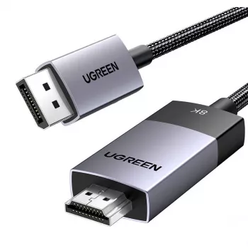 Cablu Ugreen DP115 DisplayPort la HDMI, 8K 60Hz, 2 m, negru