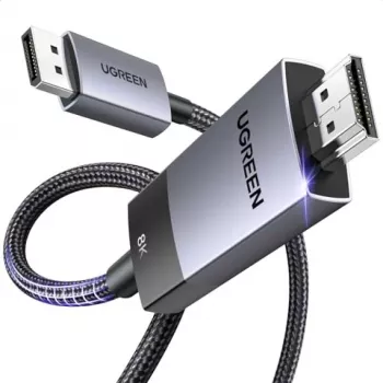 Cablu Ugreen DP115 DisplayPort la HDMI, 8K 60Hz, 2 m, negru