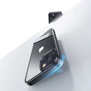 Husă de protecție Ugreen LP634 cu suport, carcasă rigidă cu ramă gel moale pentru iPhone 14 Plus (90925) neagră