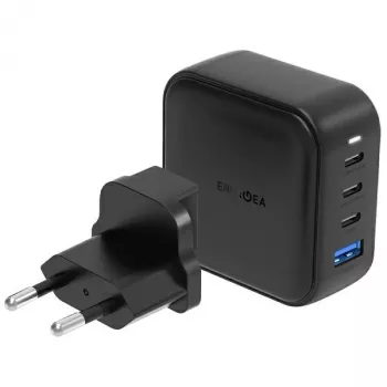 Încărcător ENERGEA Travelite GAN100 100W GaN USB-C 3C1A negru US+EU