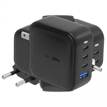 Încărcător ENERGEA Travelite GAN100 100W GaN USB-C 3C1A negru US+EU