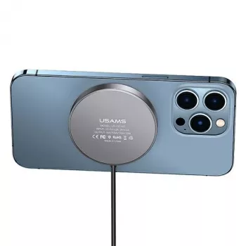 Încărcător wireless magnetic USAMS 15W aluminiu negru US-CD183