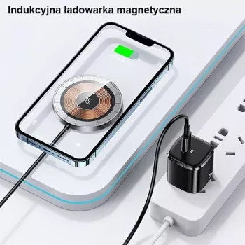 Încărcător wireless magnetic USAMS 15W aluminiu negru US-CD183