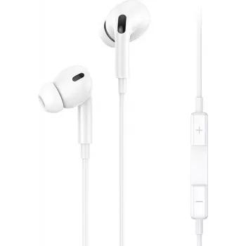 USAMS EP-41 Wired In-Ear Stereo Earphones with Microphone, 3.5mm Jack, White